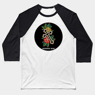 Cross Rose American Traditional Tattoo Flash Baseball T-Shirt